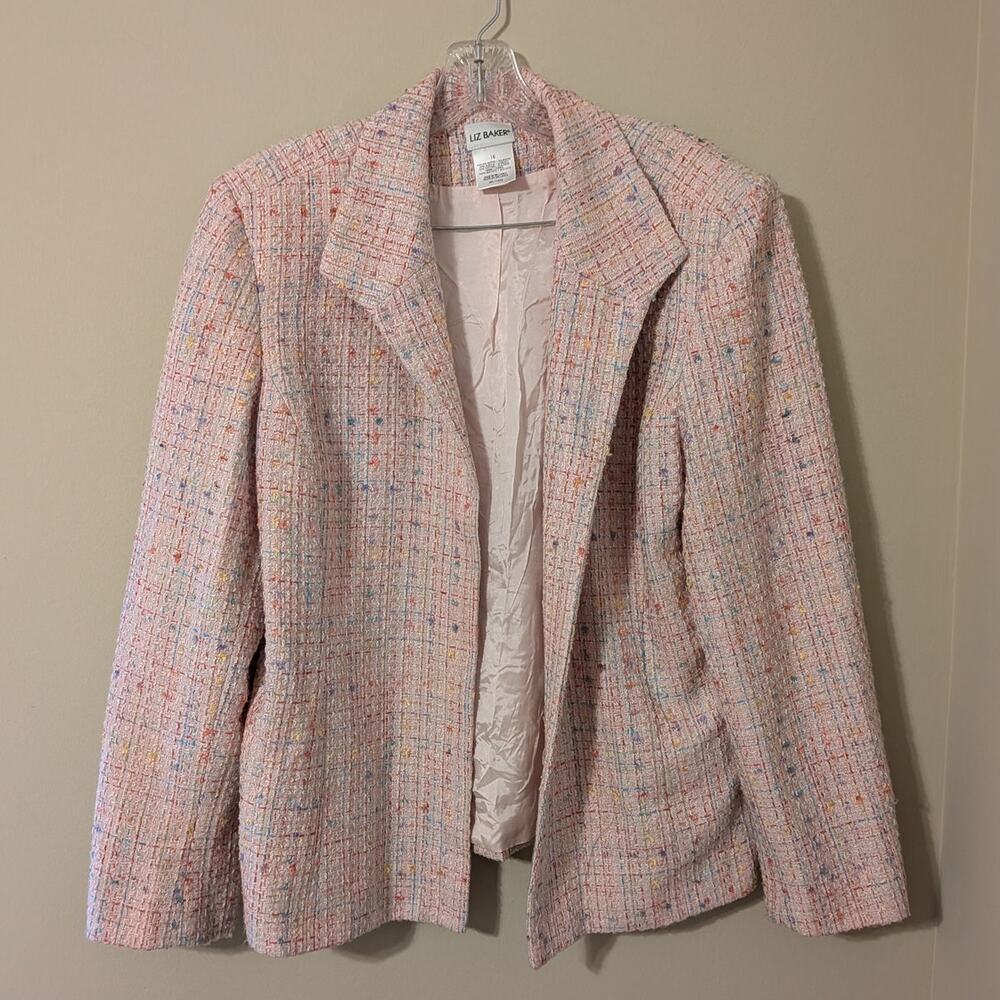 Liz‎ Baker Pink Multicolor Jacket/Blazer